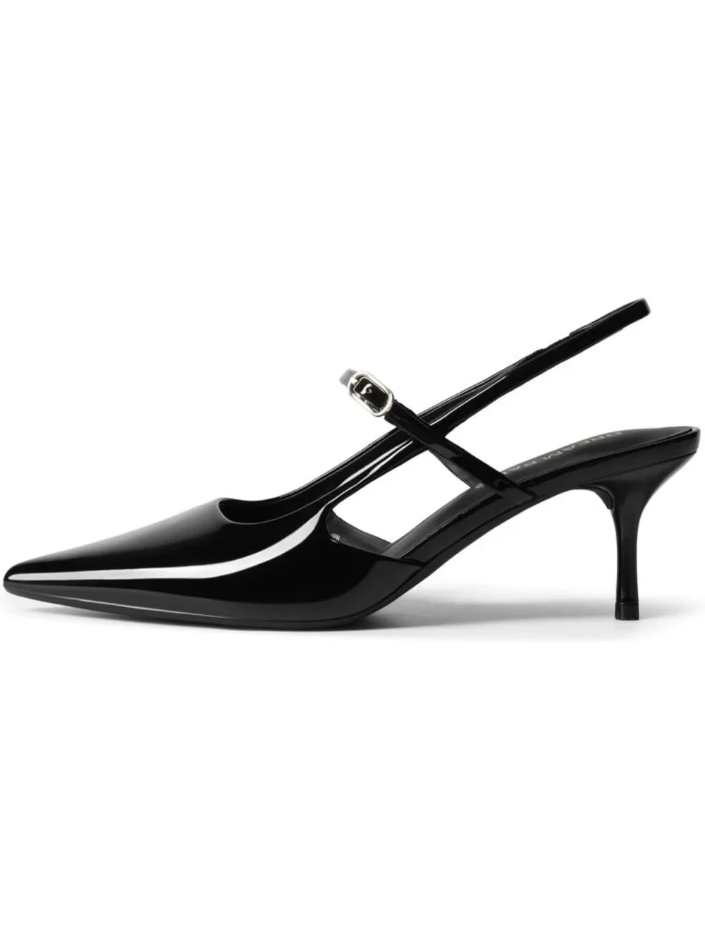 DREAM PAIRS Women's Black Kitten Slingback Pointed Closed Toe Heels Shoes